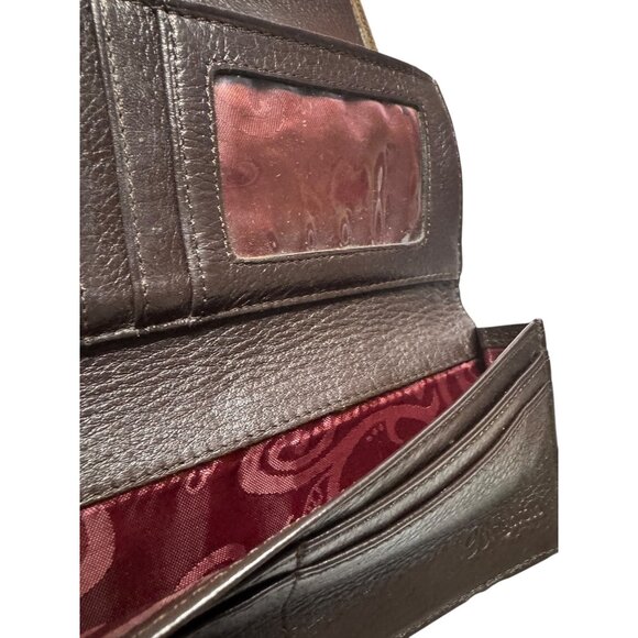 Brighton Women's Brown Leather Floral Embroidered‎ Wallet - Picture 8 of 8